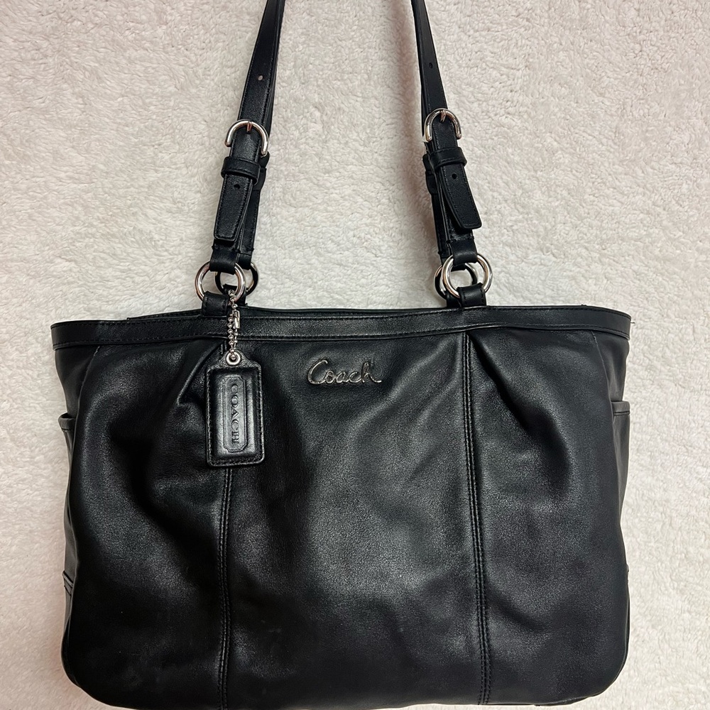 Black Coach Soft Leather Tote